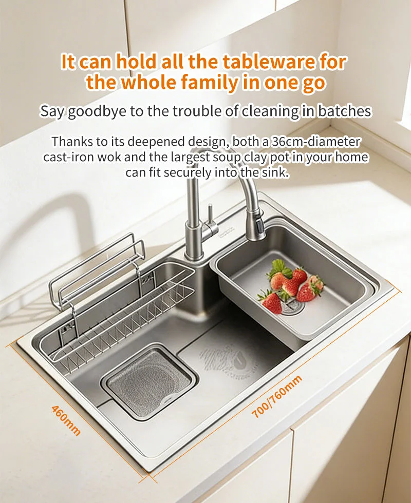 Rectangular Workstation Kitchen Sink with Cover