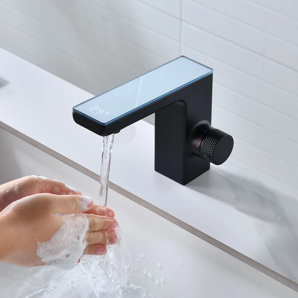 Chrome Zinc Alloy Deck-Mounted Touchless Bathroom Sink Faucet