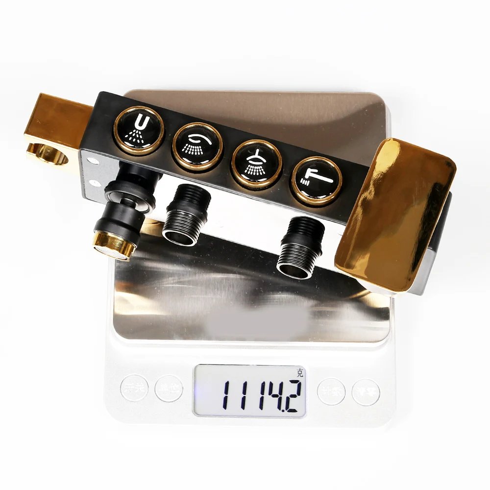 Modern Brass Wall-Mounted Shower System Square
