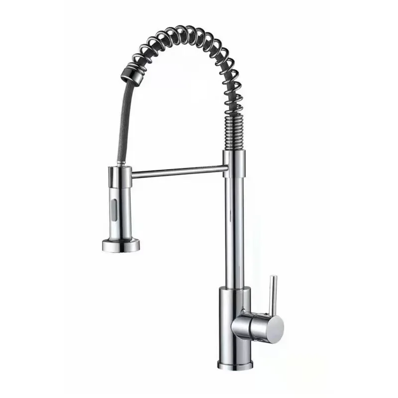 Modern Stainless Steel Deck-Mounted Pull-Down Kitchen Faucet