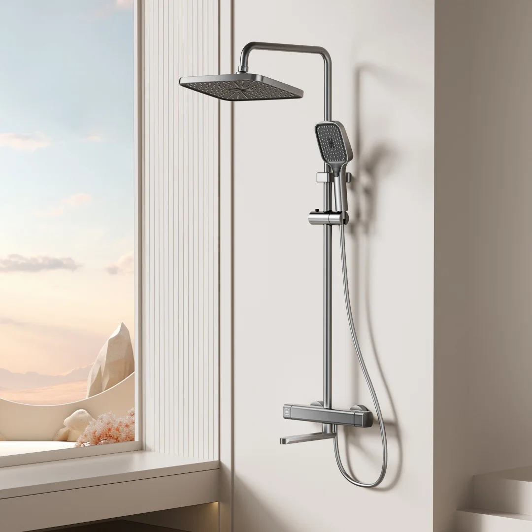 Aluminum Alloy Wall-Mounted Shower System Square