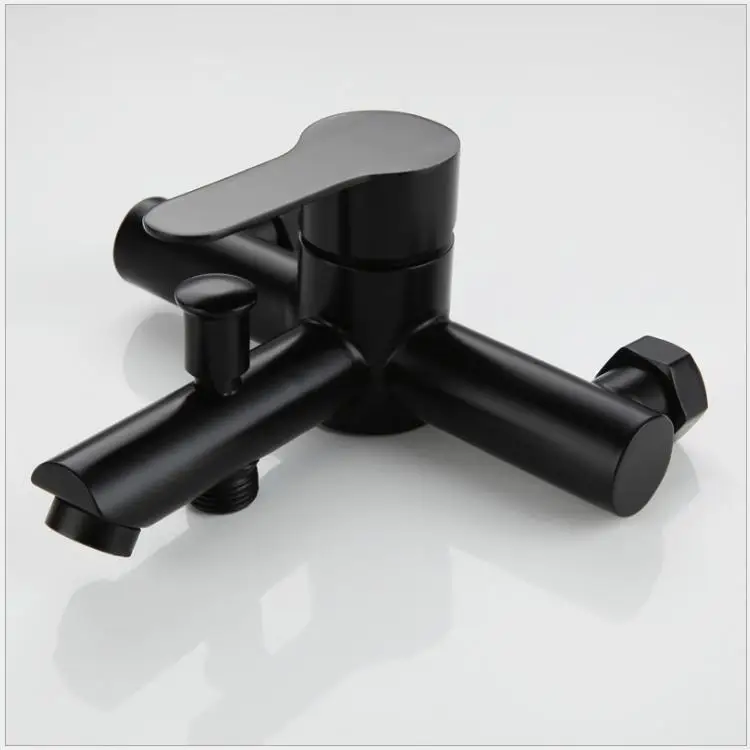 Matte Black Stainless Steel Single-Handle Wall-Mounted Tub Filler