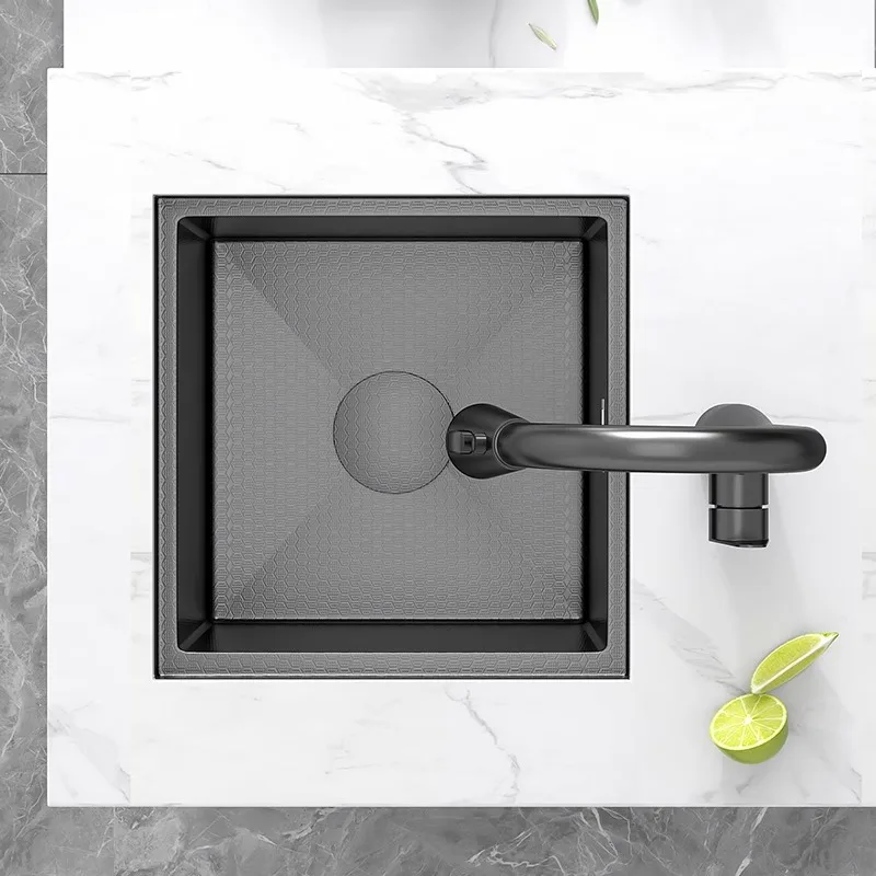 Stainless Steel Square Single-Bowl Kitchen Sink Modern