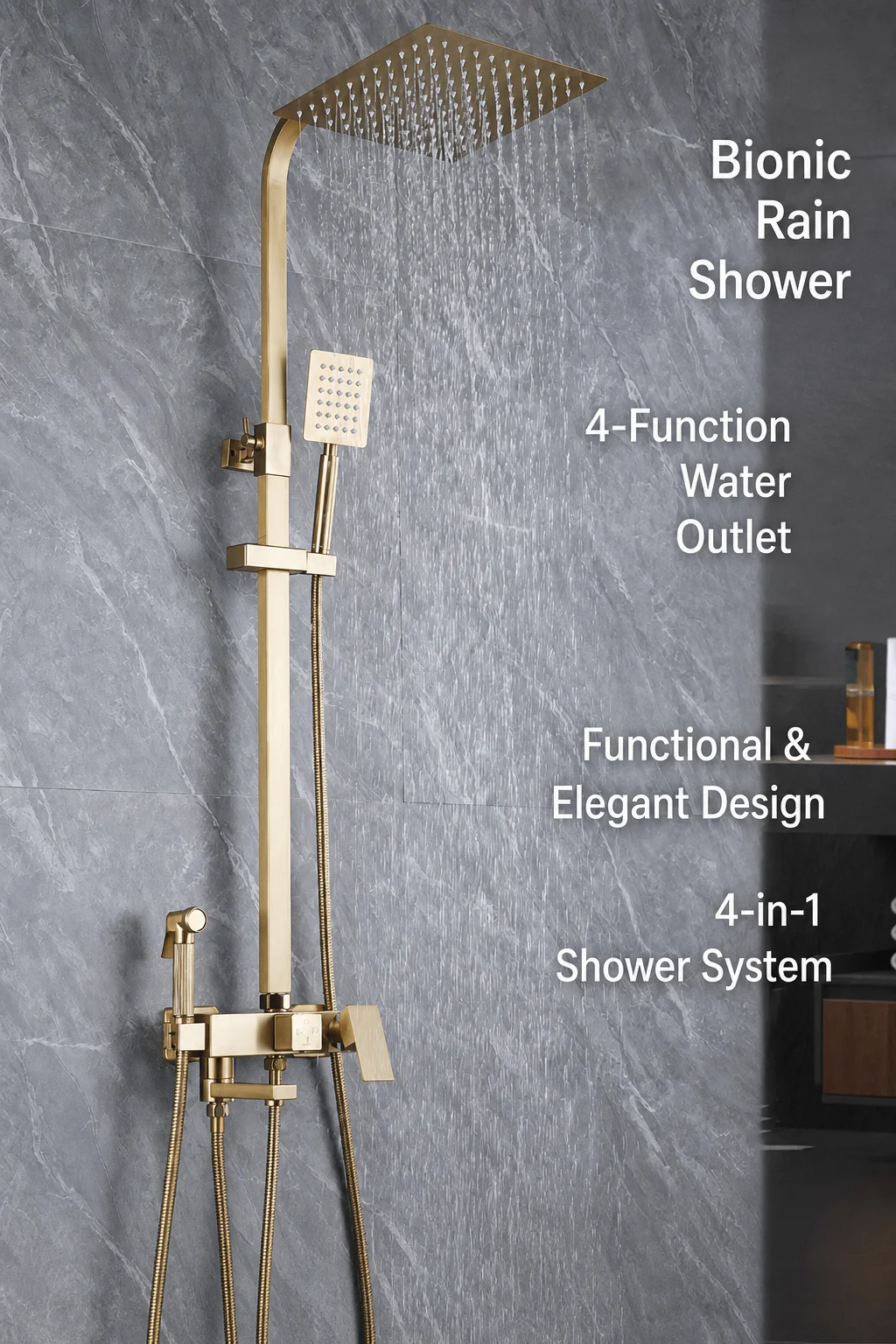 Stainless Steel Wall-Mounted Exposed Shower System