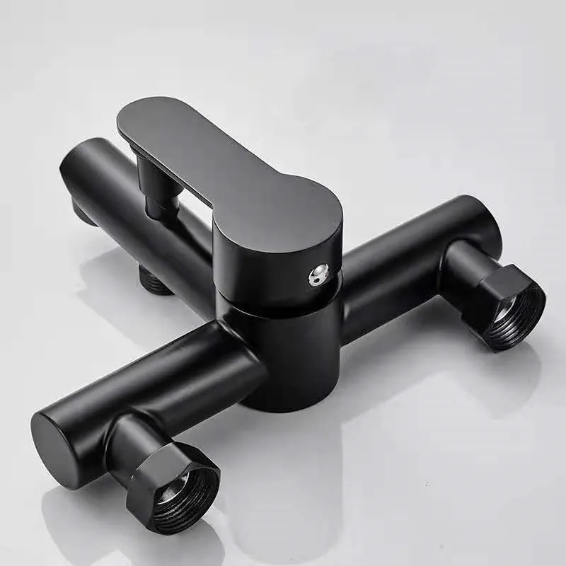 Matte Black Stainless Steel Single-Handle Wall-Mounted Tub Filler