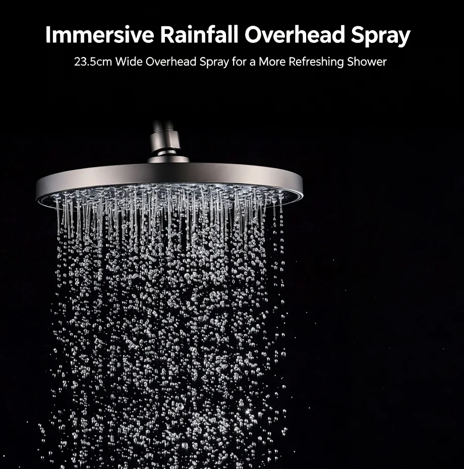 Exposed Round Rain Shower Set with Hand Shower