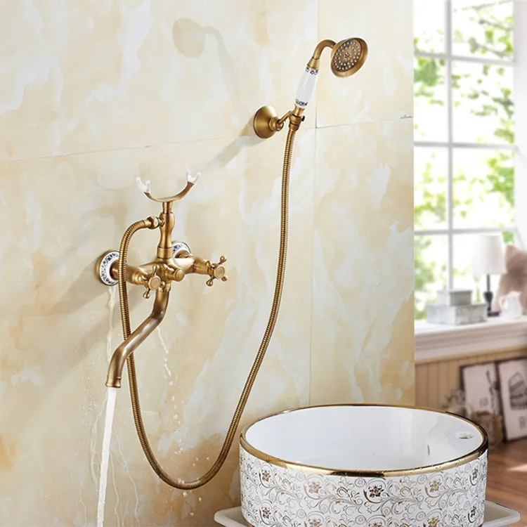 Brass Single-Handle Wall-Mounted Tub Filler