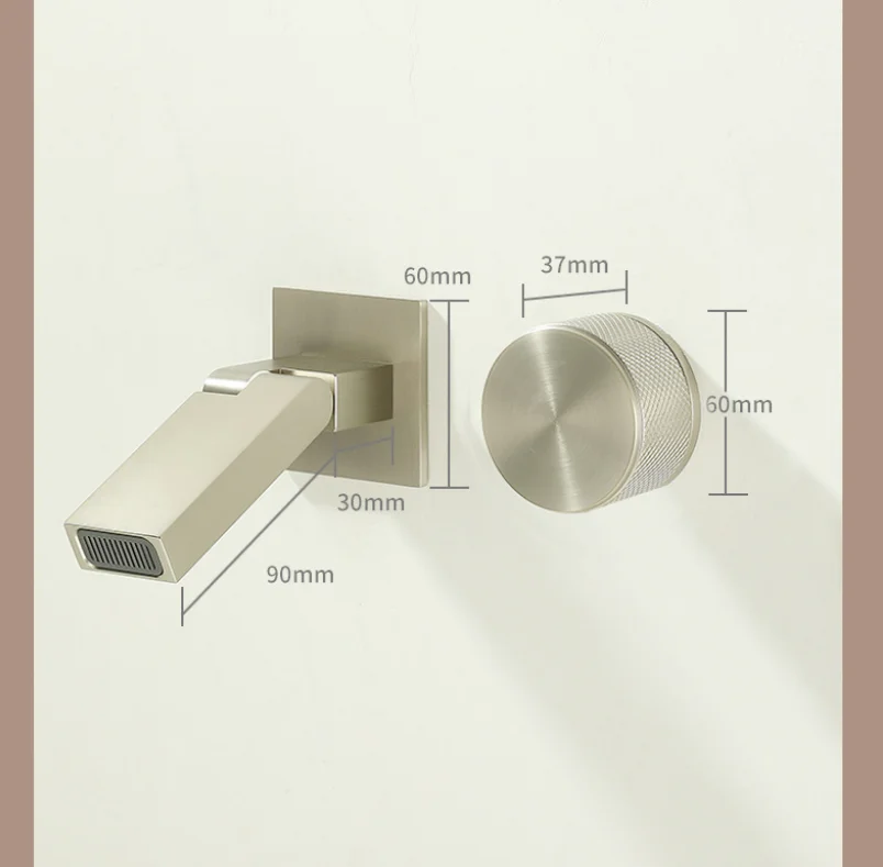 Copper LED Wall-Mounted Bathroom Sink Faucet