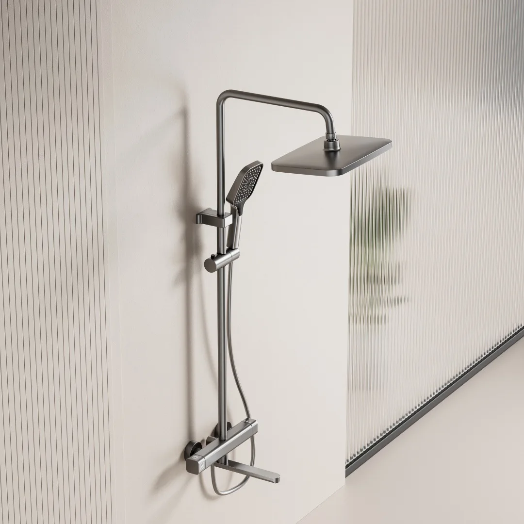 Aluminum Alloy Wall-Mounted Shower System Square