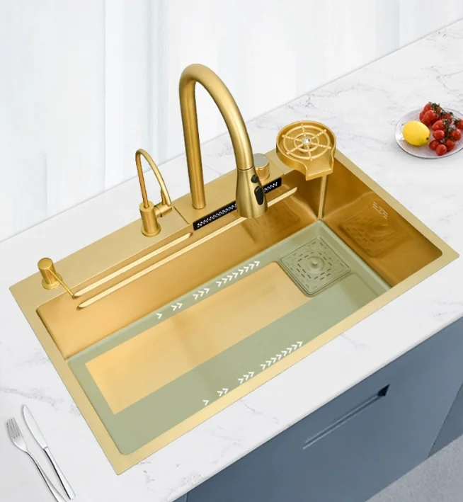 Wall-Mounted Undermount Single-Bowl Kitchen Sink