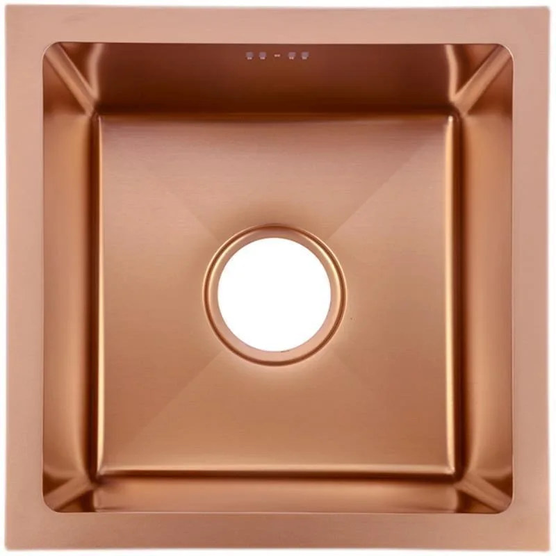 Rose Gold Stainless Steel Rectangular Single-Bowl Kitchen Sink
