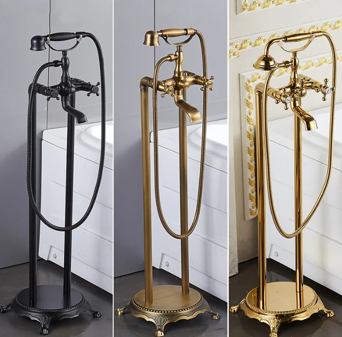 Vintage Brass Freestanding Bathtub Faucet