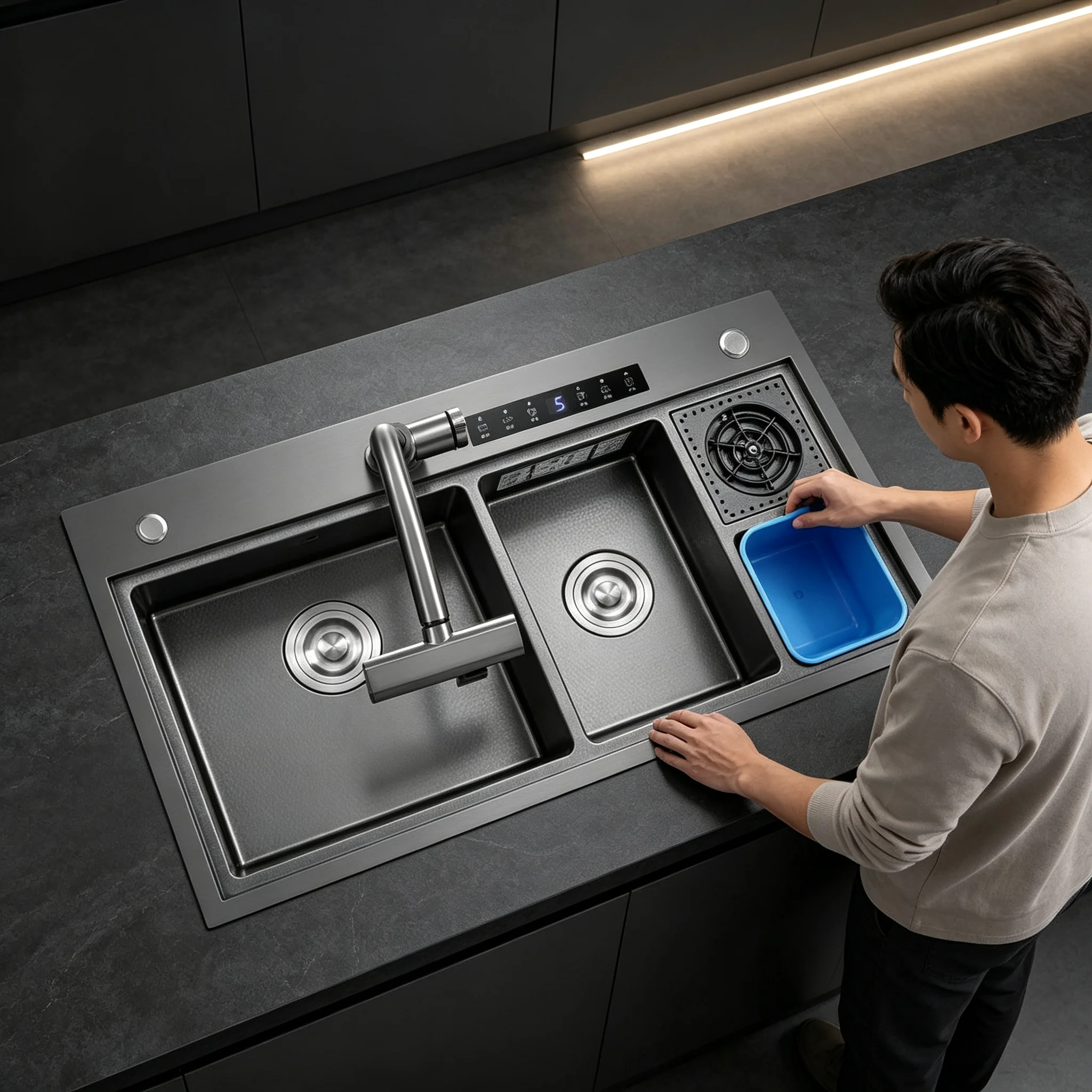Modern Stainless Steel Undermount Single-Bowl Kitchen Sink Handmade