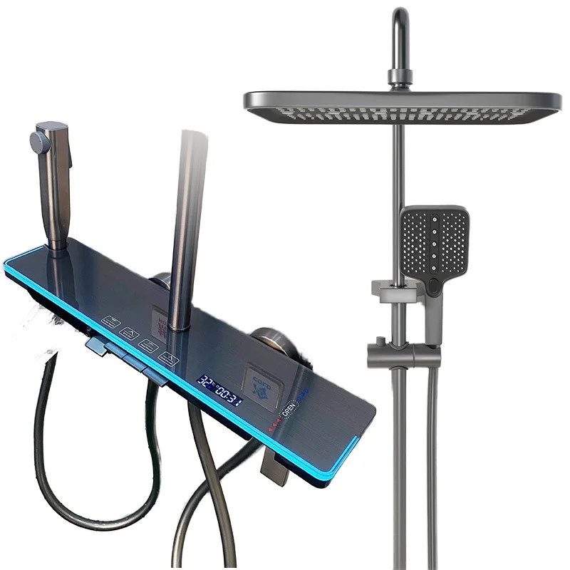 Chrome Aluminum Alloy Wall-Mounted Shower System