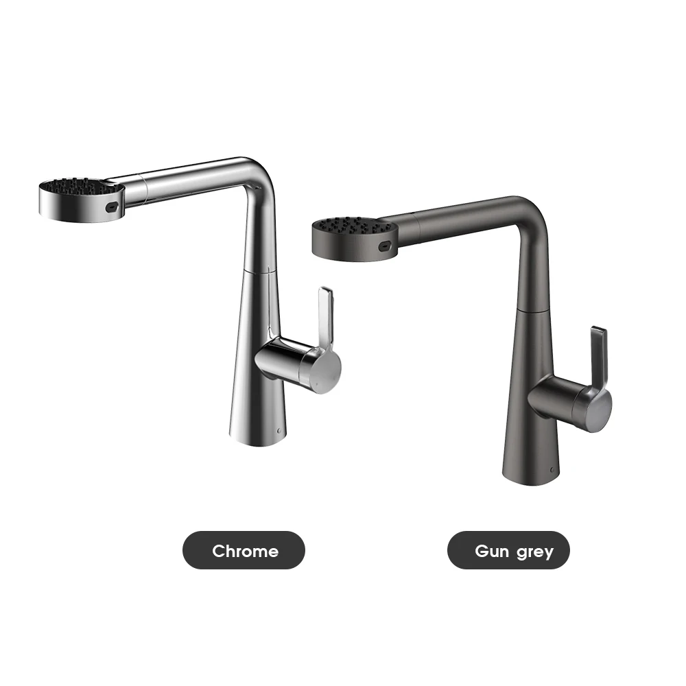 Modern Brass Deck-Mounted Kitchen Faucet Chrome