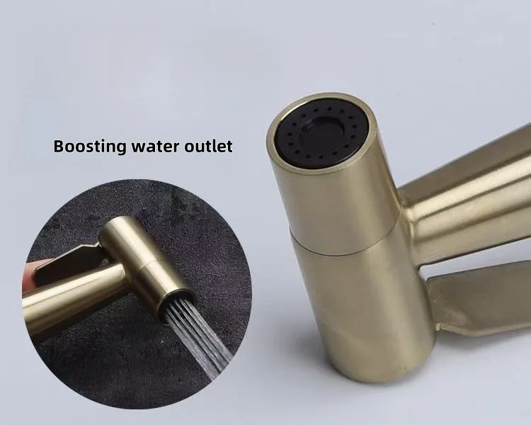 Modern Stainless Steel Wall-Mounted Handheld Bidet Sprayer Round
