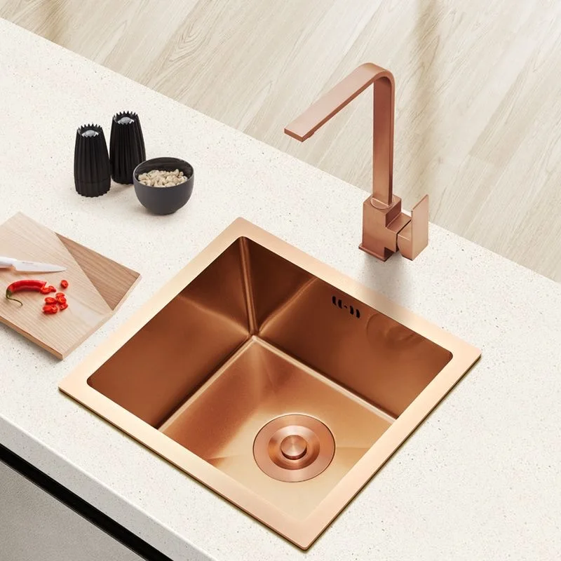 Rose Gold Stainless Steel Undermount Single-Bowl Kitchen Sink