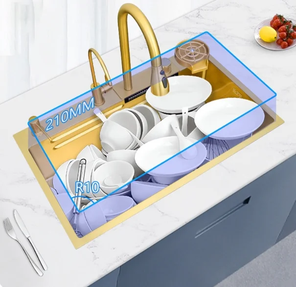 Wall-Mounted Undermount Single-Bowl Kitchen Sink