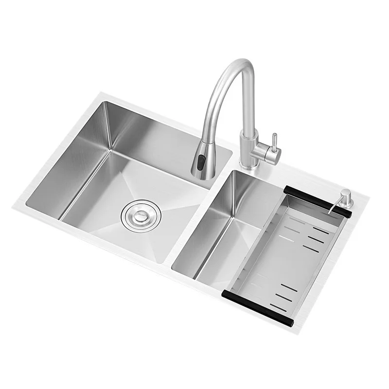 Stainless Steel Undermount Double-Bowl Kitchen Sink Modern
