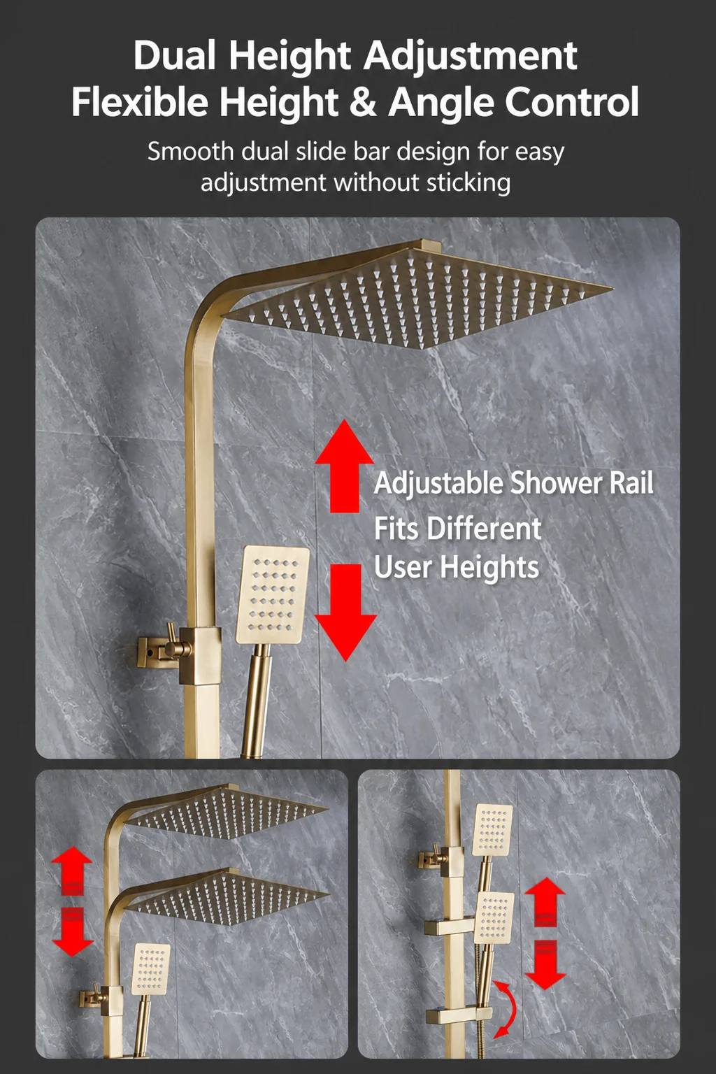 Stainless Steel Wall-Mounted Exposed Shower System