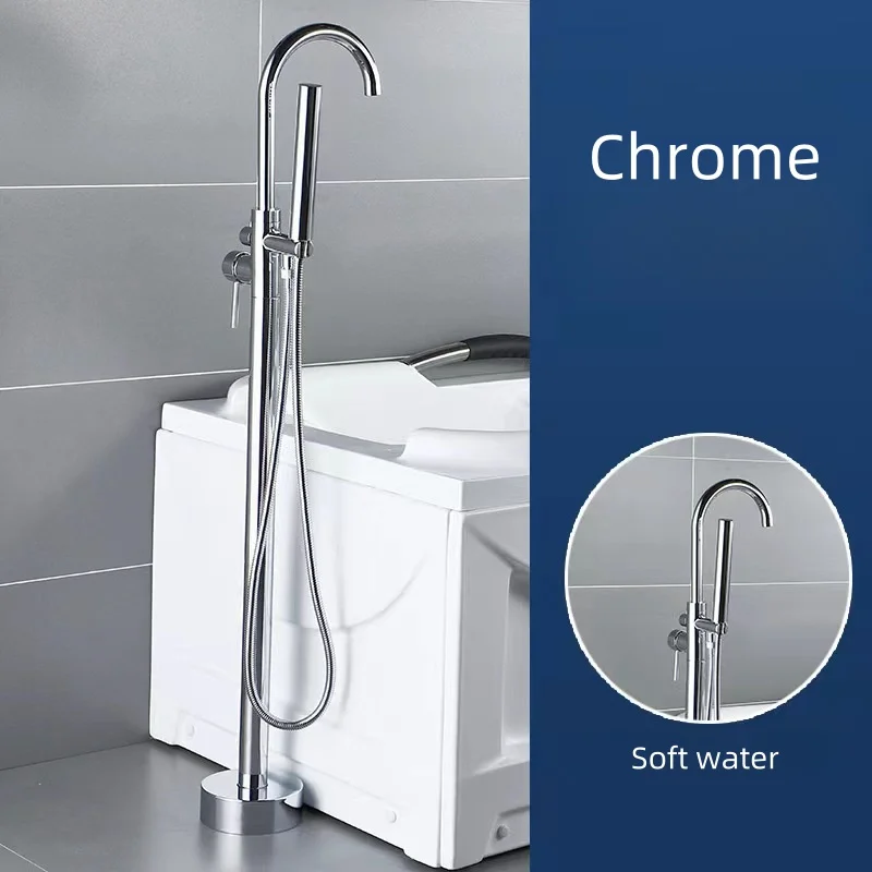 Freestanding High-Arc Tub Filler with Hand Shower