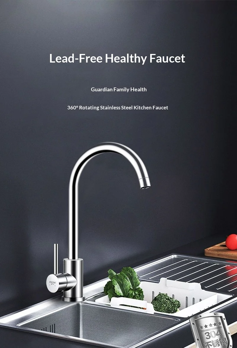 Stainless Steel Deck-Mounted Kitchen Faucet