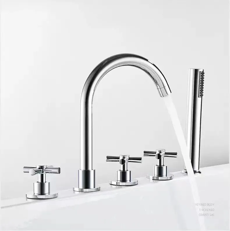 Matte Black Brass Freestanding Bathtub Faucet